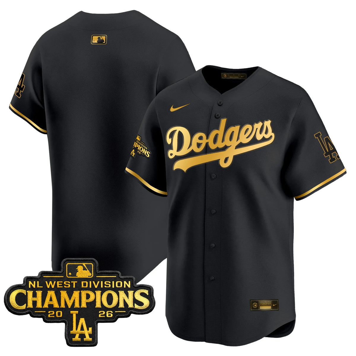 Men's Los Angeles Dodgers NL West Division Champions Patch Vapor Premier Limited Jersey - All Stitched