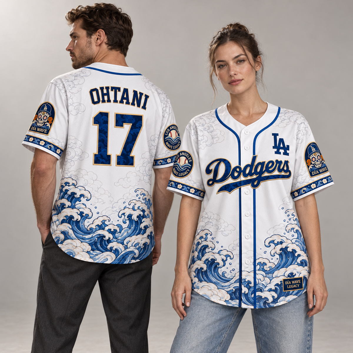 Los Angeles Día Wave Legacy Baseball Jersey - All Stitched