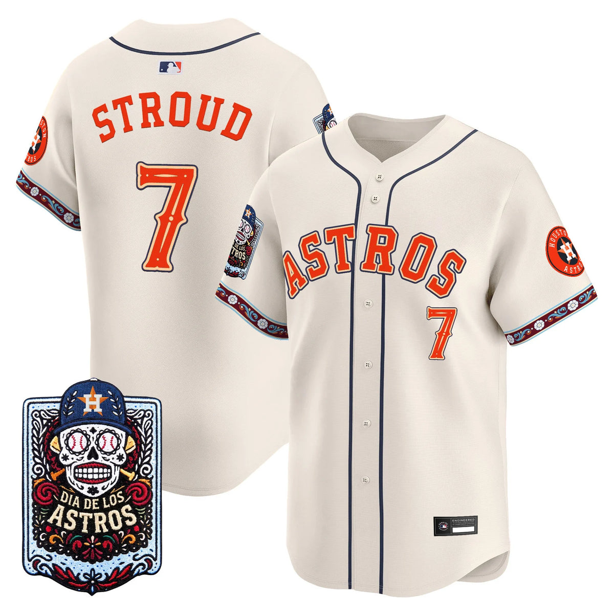 Men's Houston Astros Día de los Muertos Vapor Premier Limited Jersey - Stitched