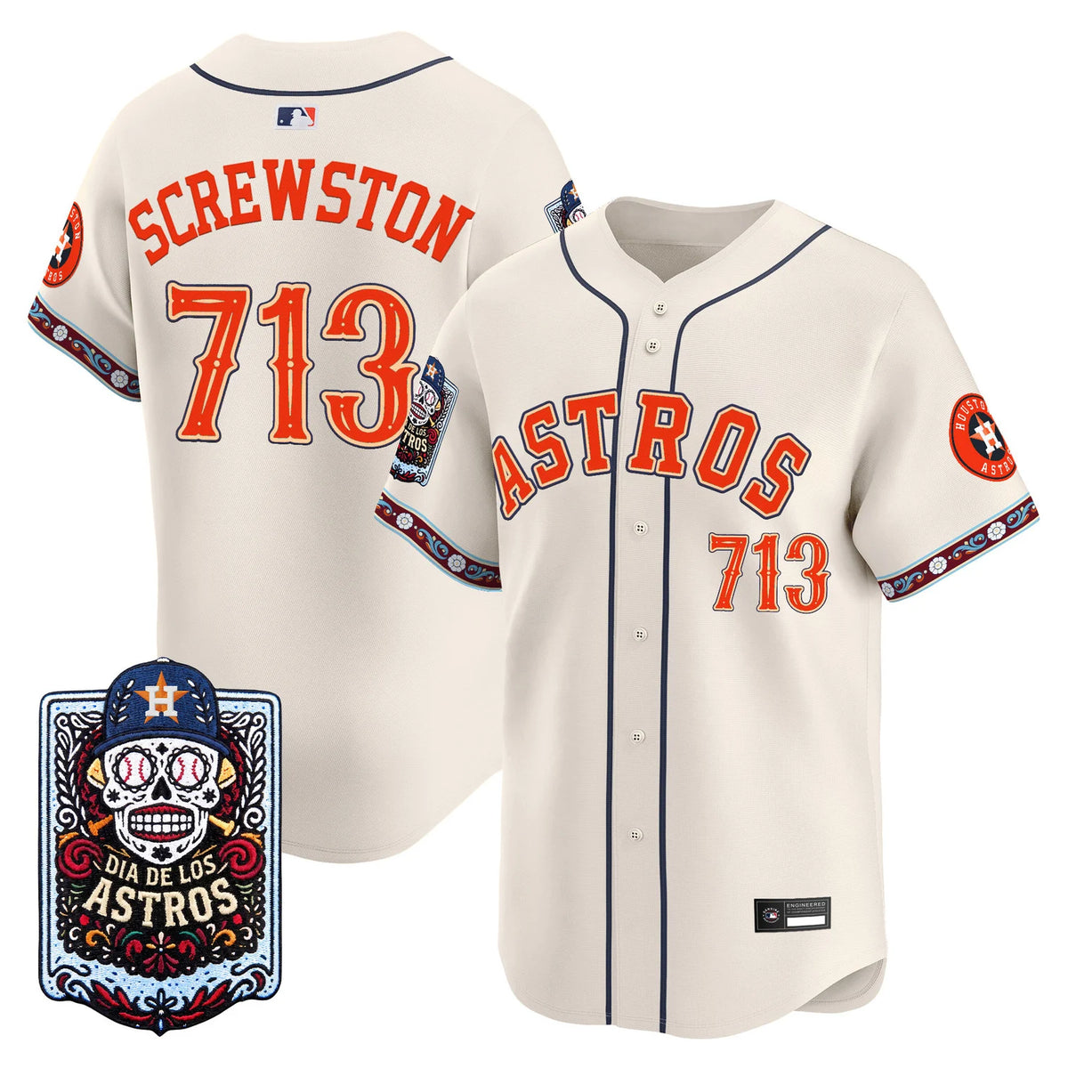 Men's Houston Astros Día de los Muertos Vapor Premier Limited Jersey - Stitched