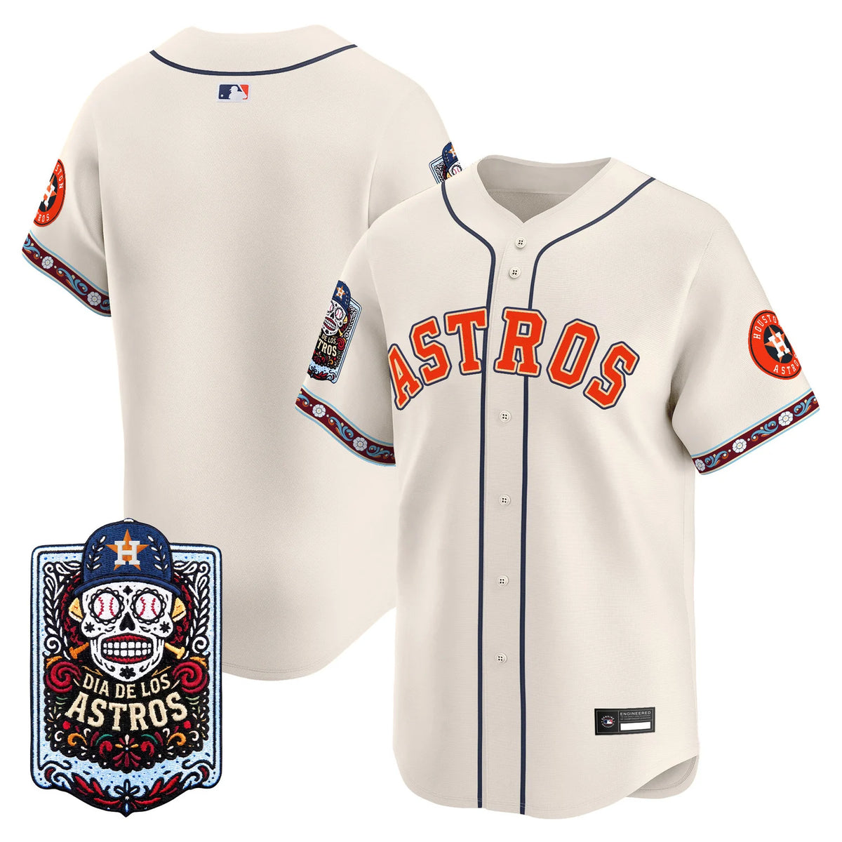 Houston Astros Día de los Muertos Vapor Premier Limited Jersey - Stitched