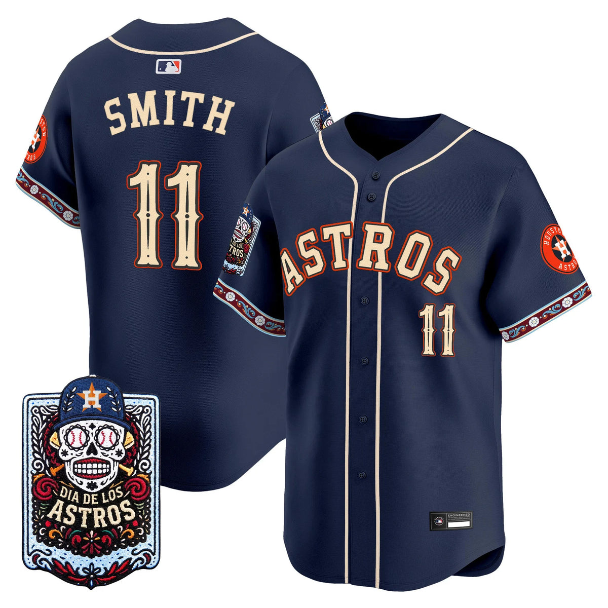 Men's Houston Astros Día de los Muertos Vapor Premier Limited Jersey - Stitched