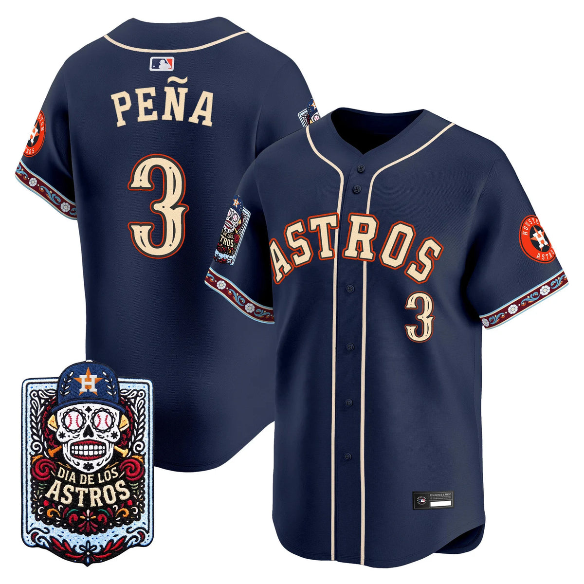 Houston Astros Día de los Muertos Vapor Premier Limited Jersey - Stitched