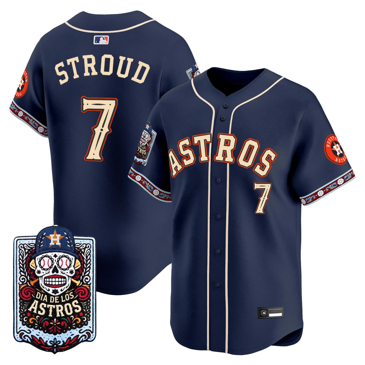 Men's Houston Astros Día de los Muertos Vapor Premier Limited Jersey - Stitched