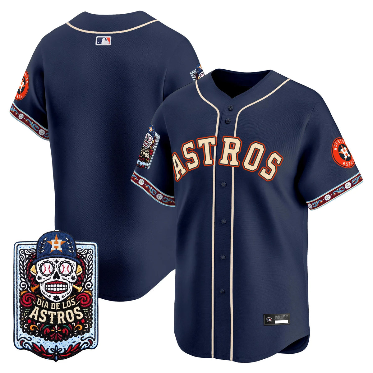Men's Houston Astros Día de los Muertos Vapor Premier Limited Jersey - Stitched