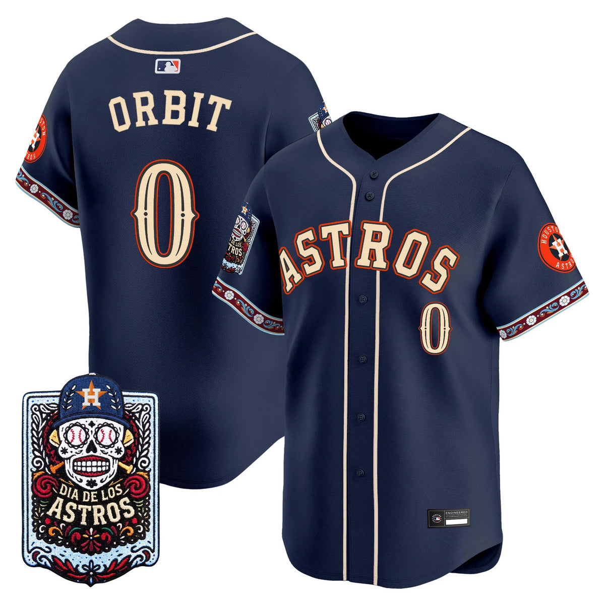 Men's Houston Astros Día de los Muertos Limited Jersey - Navy