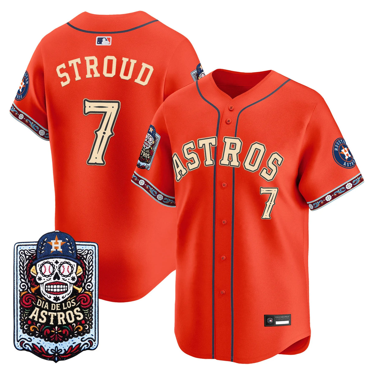 Men's Houston Astros Día de los Muertos Jersey - Stitched