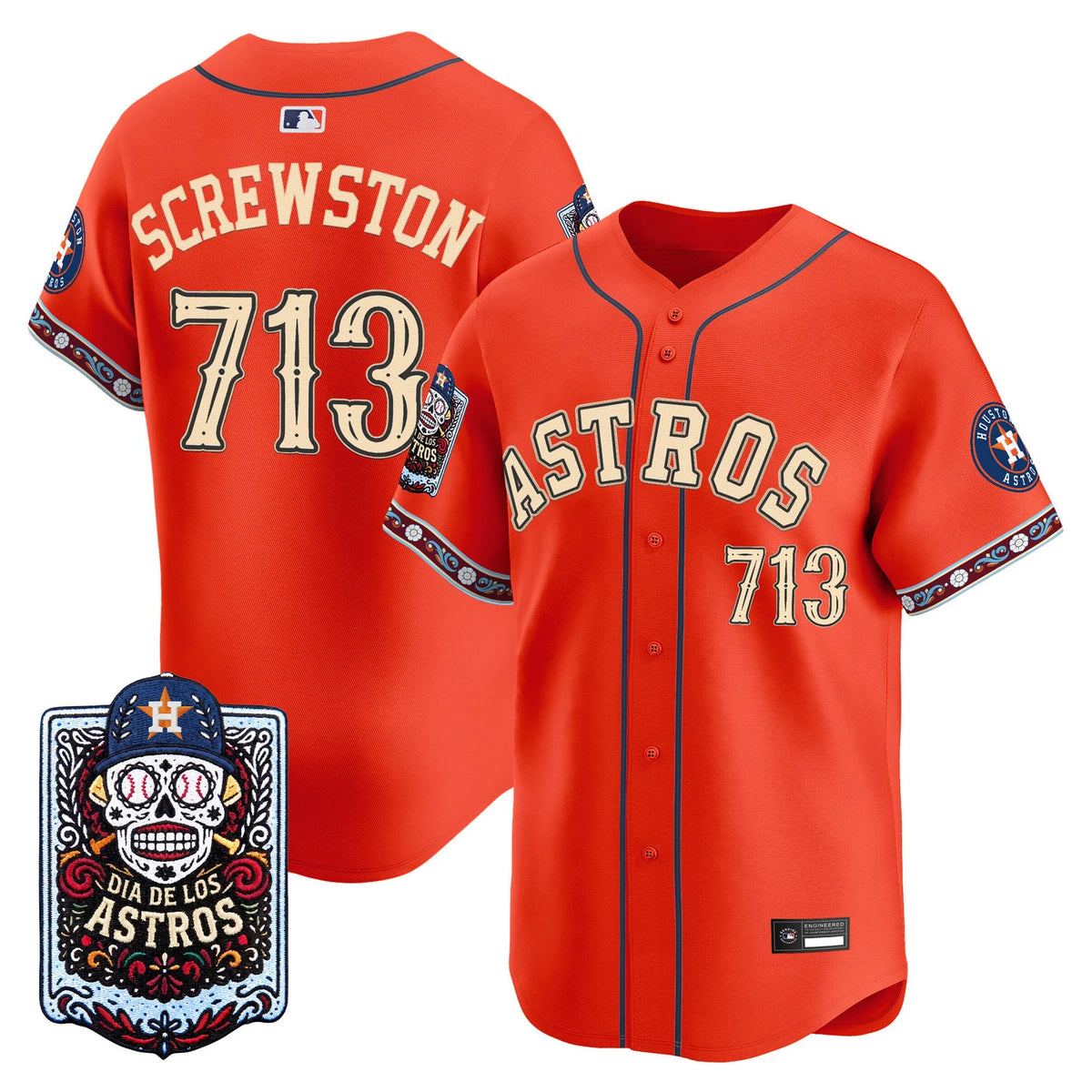 Men's Houston Astros Día de los Muertos Vapor Premier Limited Jersey - Stitched