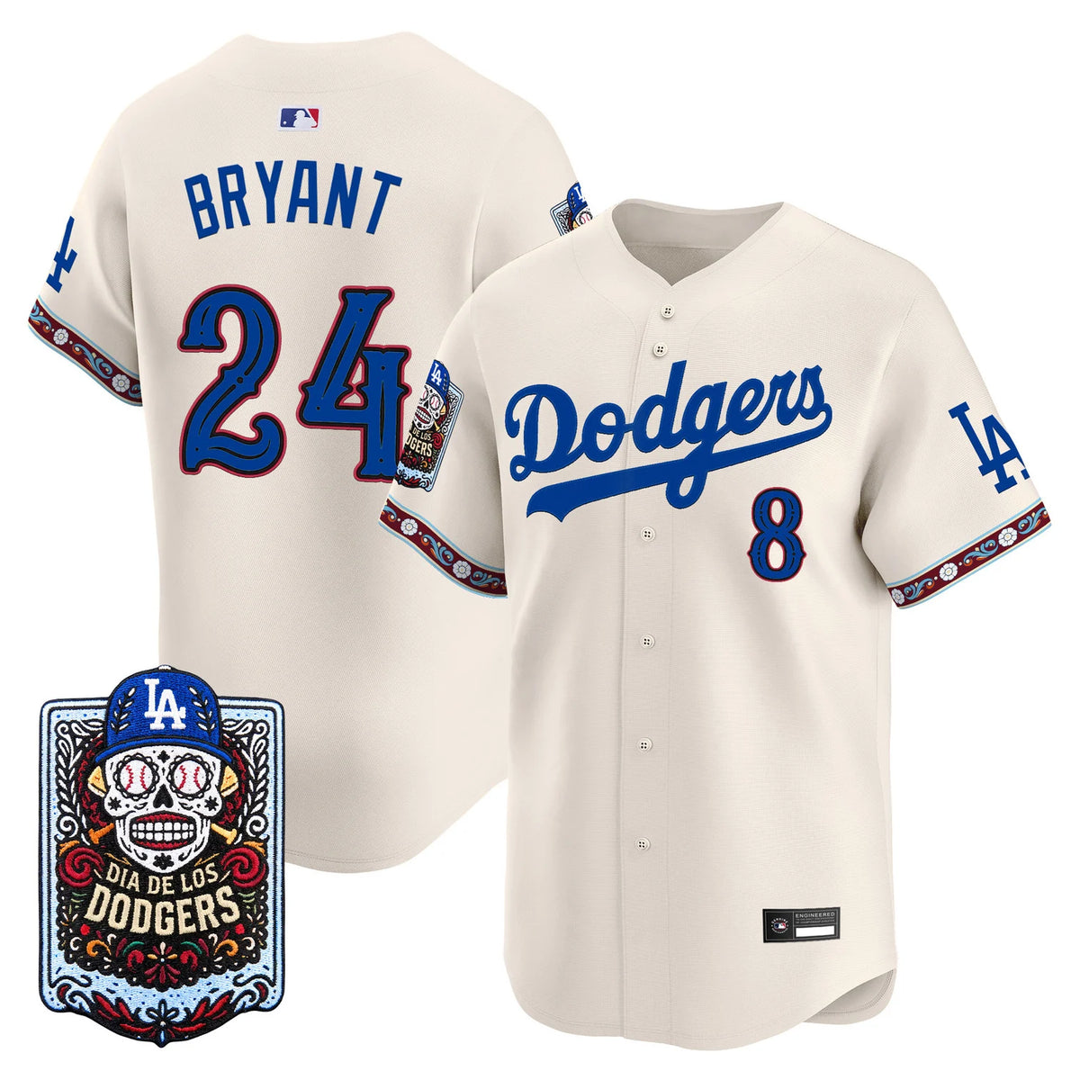 Men's Los Angeles Dodgers Día de los Muertos Vapor Premier Limited Jersey - All Stitched