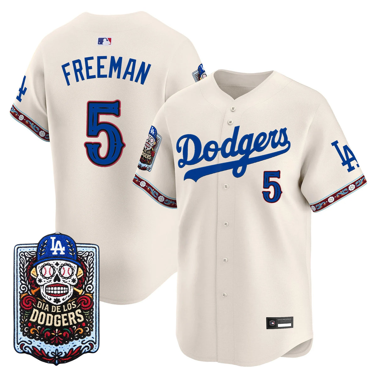 Men's Los Angeles Dodgers Día de los Muertos Vapor Premier Limited Jersey - All Stitched