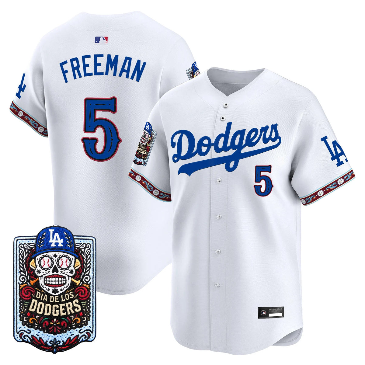 Men's Los Angeles Dodgers Día de los Muertos Vapor Premier Limited Jersey - All Stitched