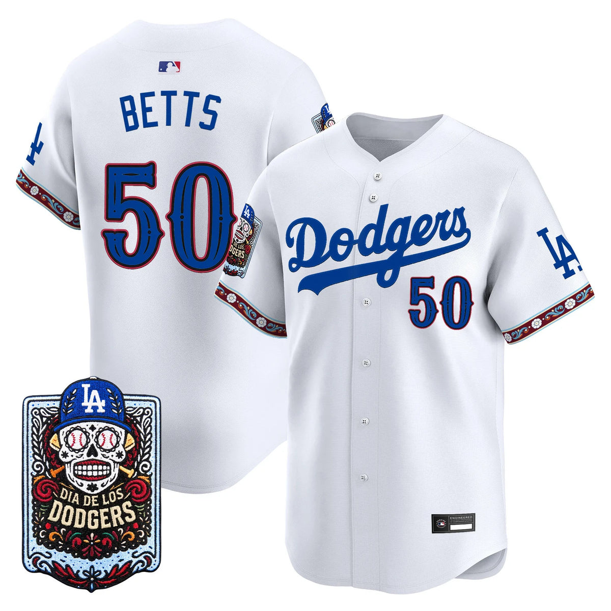 Men's Los Angeles Dodgers Día de los Muertos Vapor Premier Limited Jersey - All Stitched