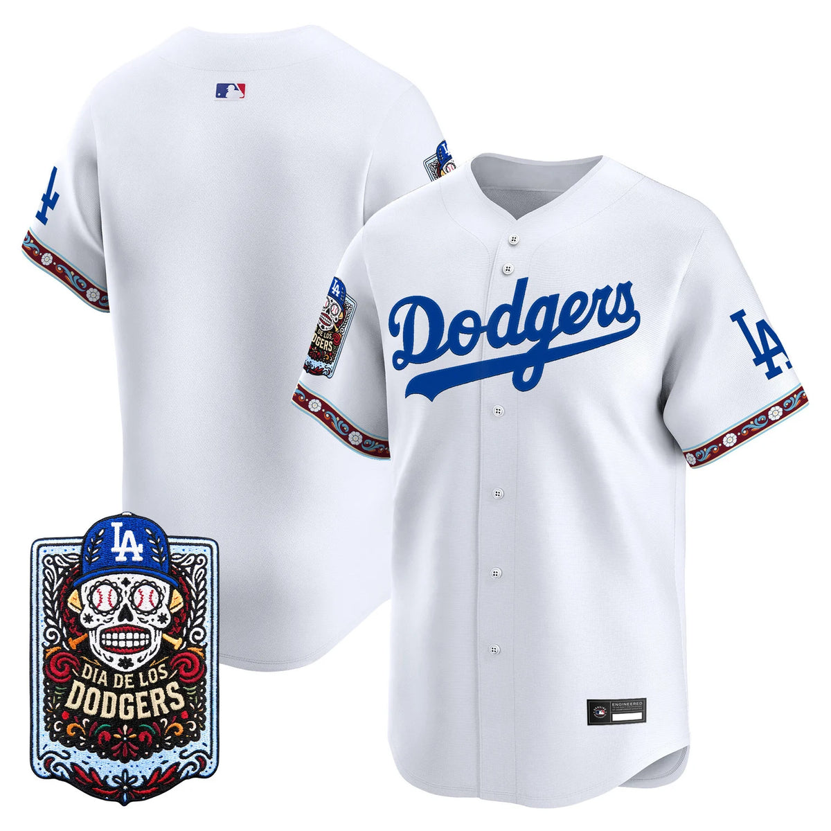 Men's Los Angeles Dodgers Día de los Muertos Vapor Premier Limited Jersey - All Stitched