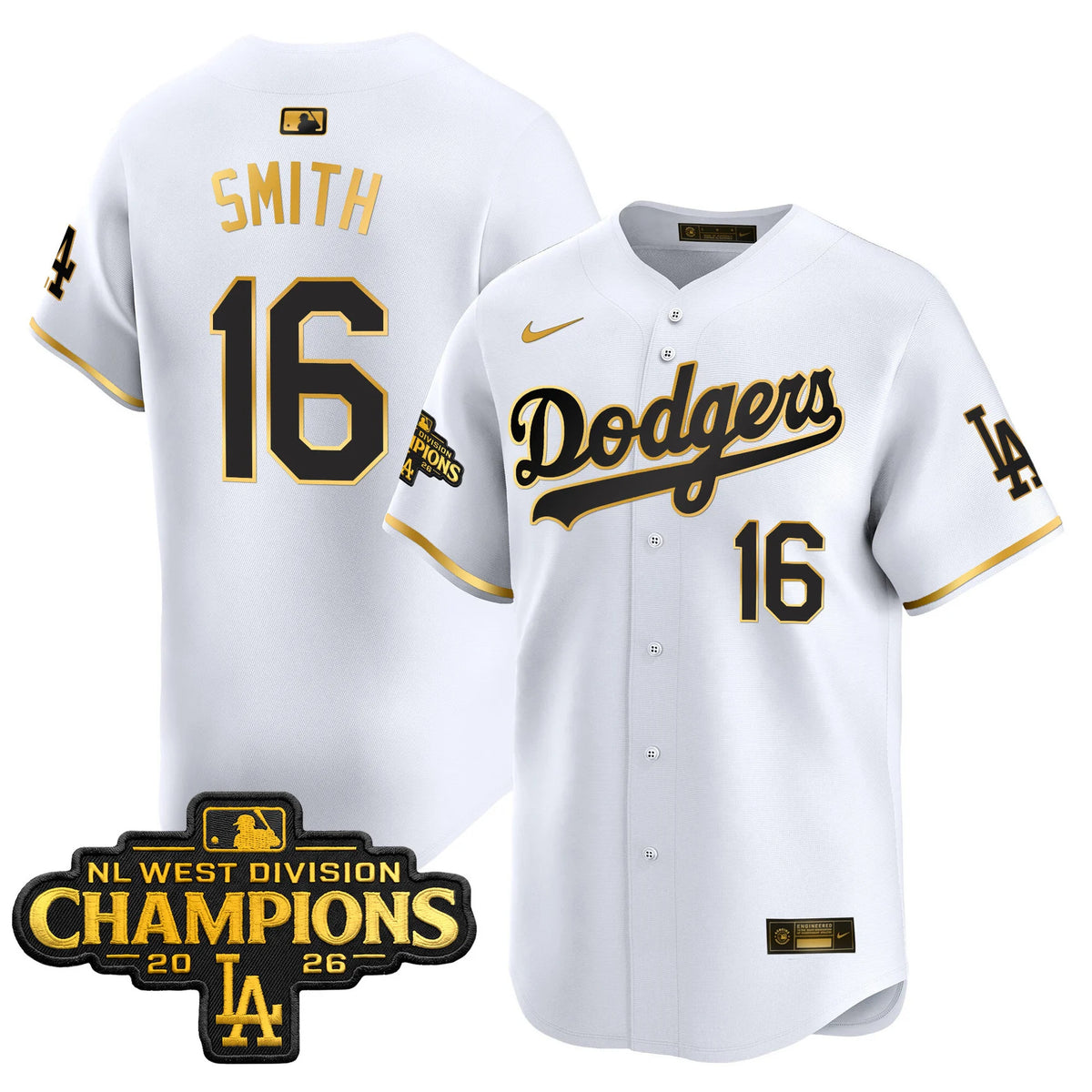 Men's Los Angeles Dodgers NL West Division Champions Patch Vapor Premier Limited Jersey - All Stitched