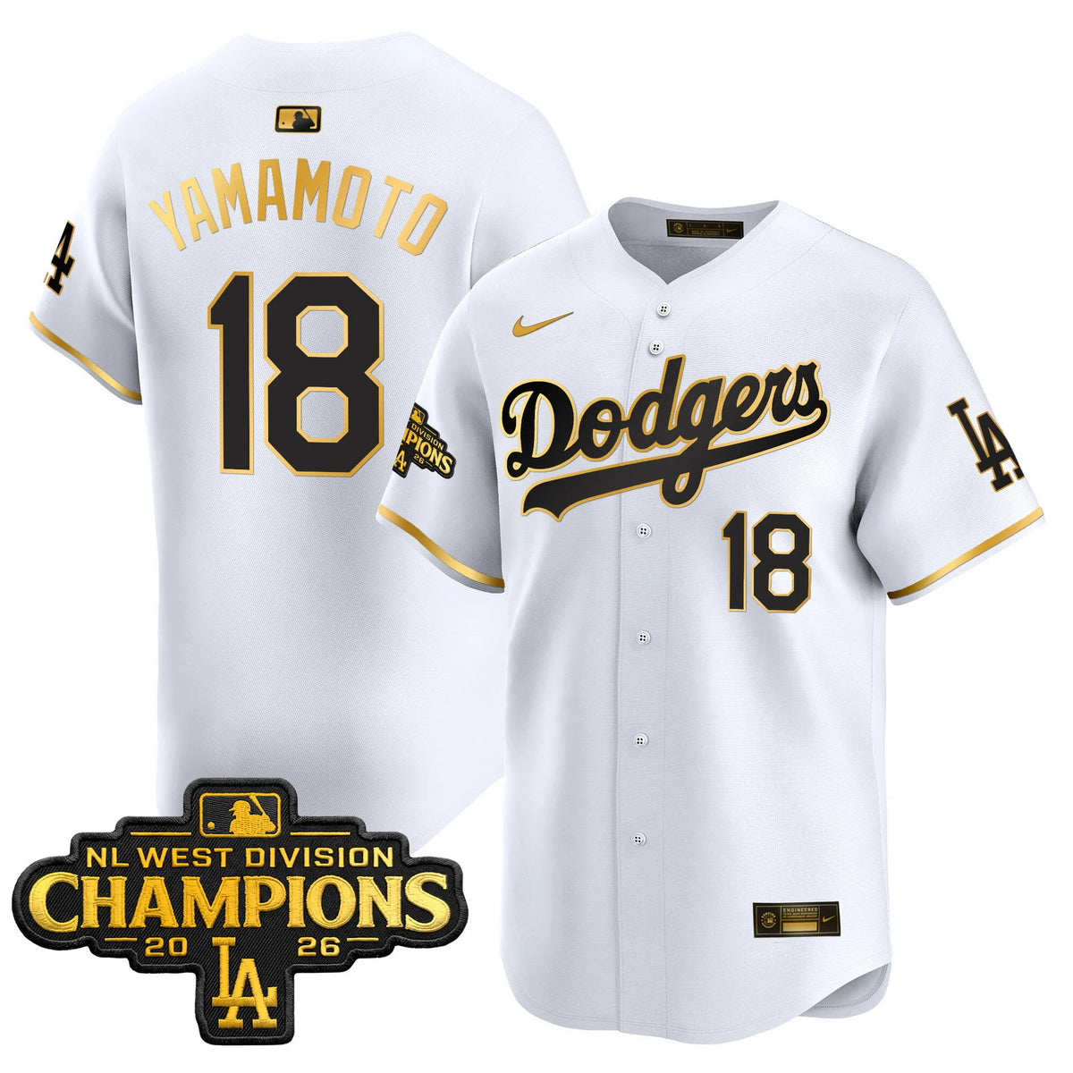 Men's Los Angeles Dodgers NL West Division Champions Patch Vapor Premier Limited Jersey - All Stitched