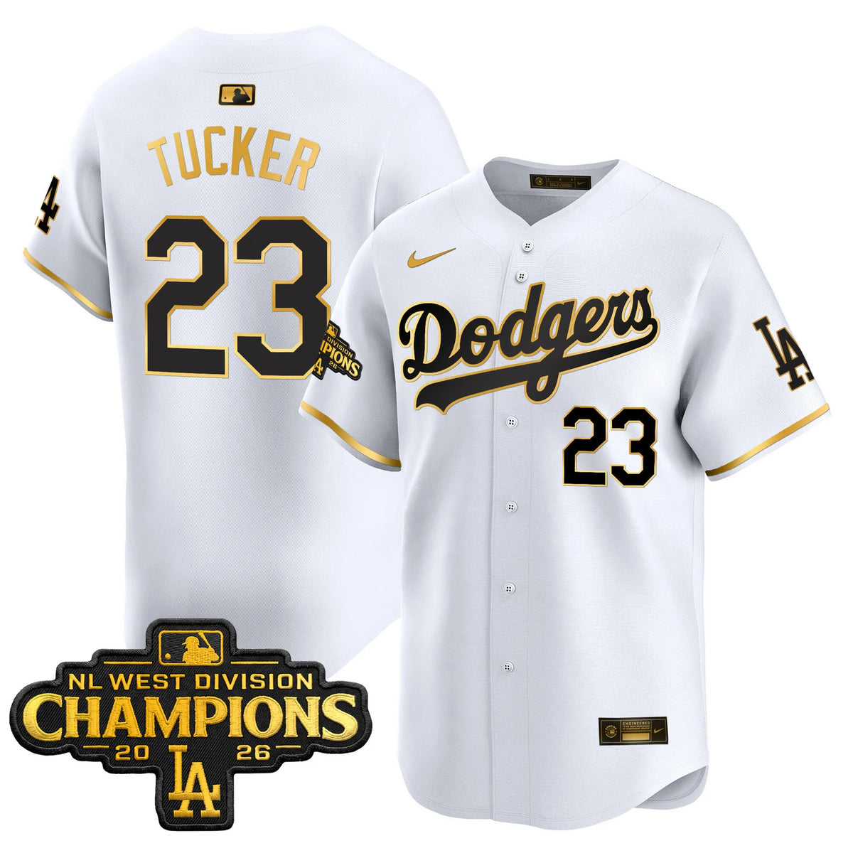 Men's Los Angeles Dodgers NL West Division Champions Patch Vapor Premier Limited Jersey - All Stitched