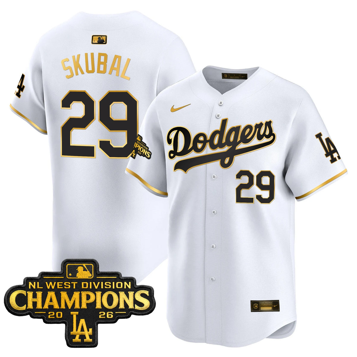 Men's Los Angeles Dodgers NL West Division Champions Patch Vapor Premier Limited Jersey - All Stitched