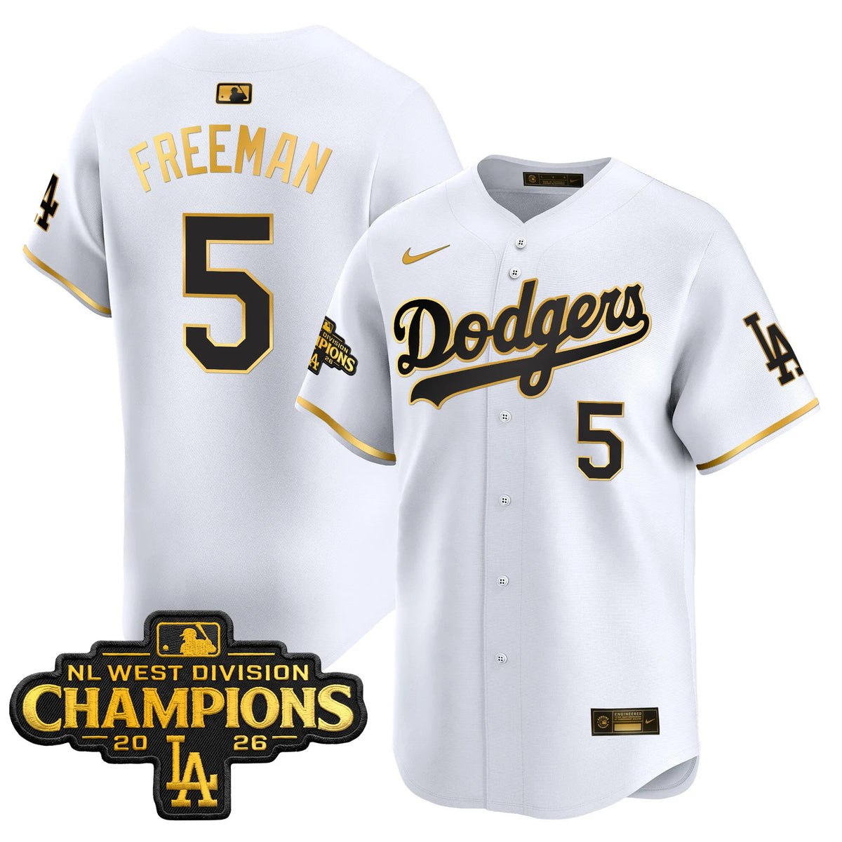 Men's Los Angeles Dodgers NL West Division Champions Patch Vapor Premier Limited Jersey - All Stitched