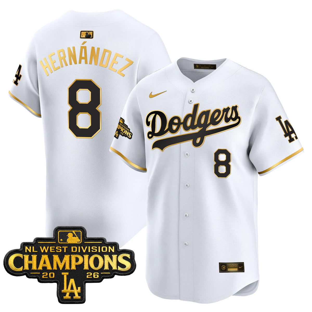 Men's Los Angeles Dodgers NL West Division Champions Patch Vapor Premier Limited Jersey - All Stitched