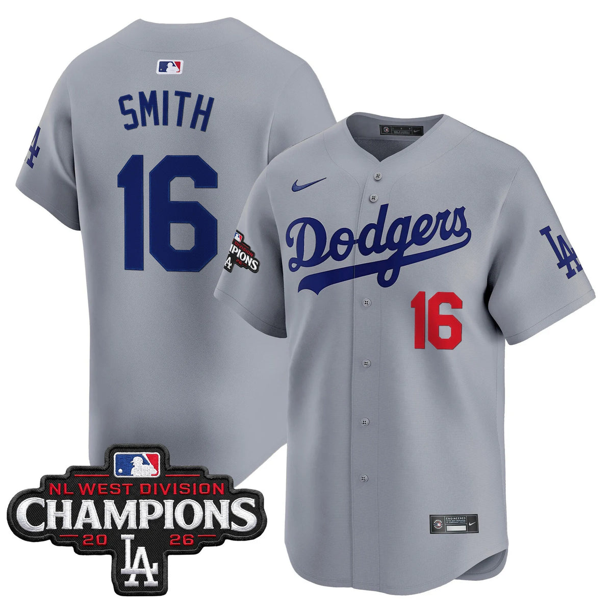 Men's Los Angeles Dodgers NL West Division Champions Patch Vapor Premier Limited Jersey - All Stitched