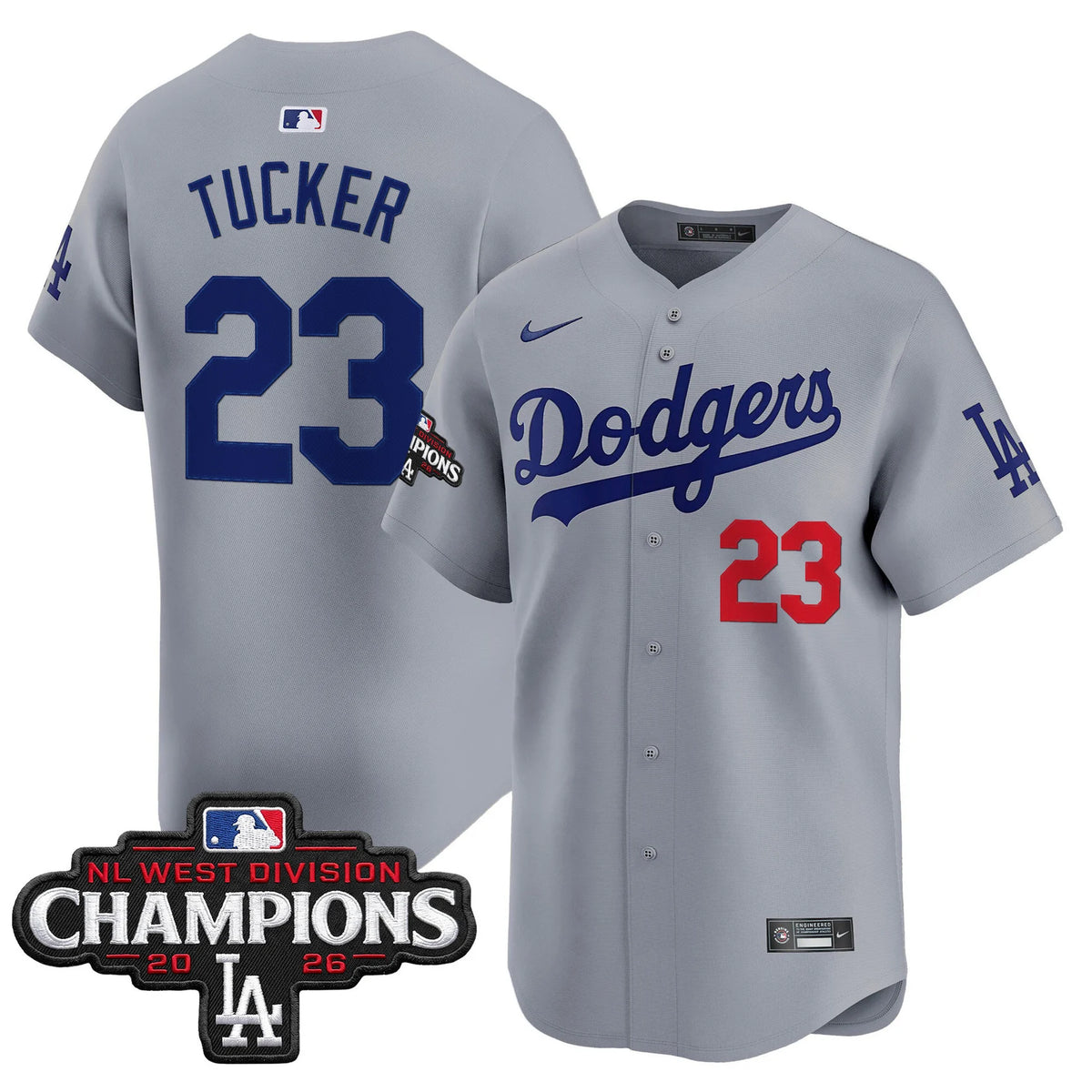Men's Los Angeles Dodgers NL West Division Champions Patch Vapor Premier Limited Jersey - All Stitched