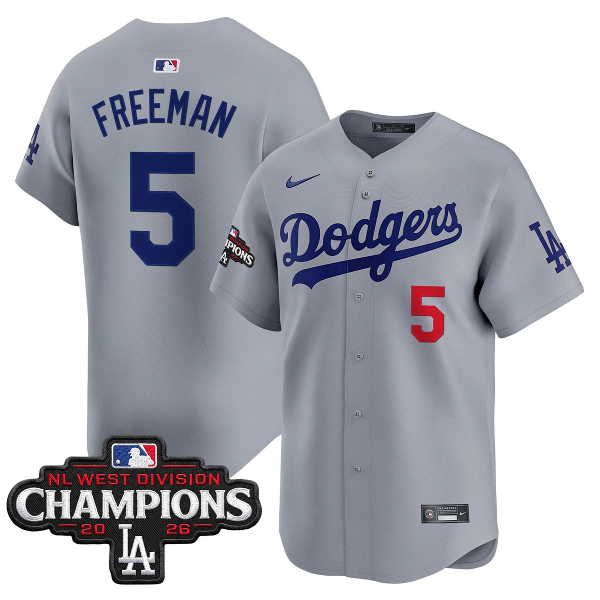 Men's Los Angeles Dodgers NL West Division Champions Patch Vapor Premier Limited Jersey - All Stitched