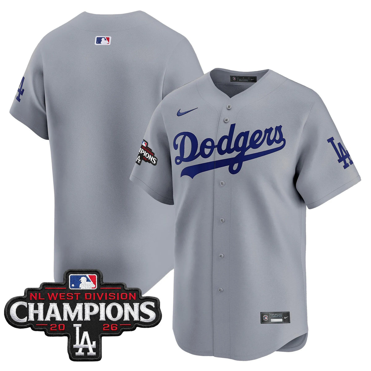 Men's Los Angeles Dodgers NL West Division Champions Patch Vapor Premier Limited Jersey - All Stitched
