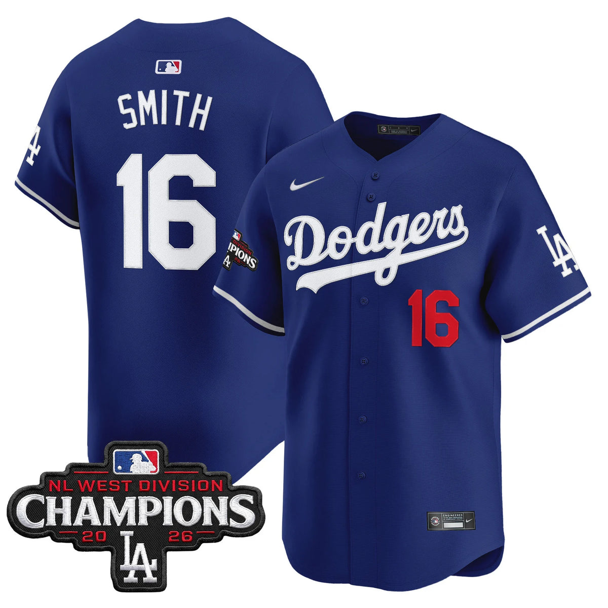 Men's Los Angeles Dodgers NL West Division Champions Patch Vapor Premier Limited Jersey - All Stitched