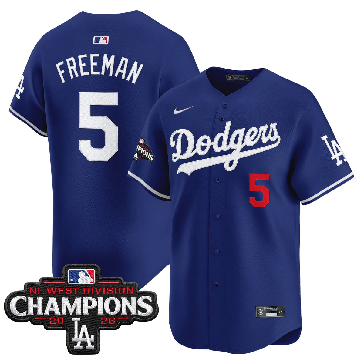 Men's Los Angeles Dodgers NL West Division Champions Patch Vapor Premier Limited Jersey - All Stitched