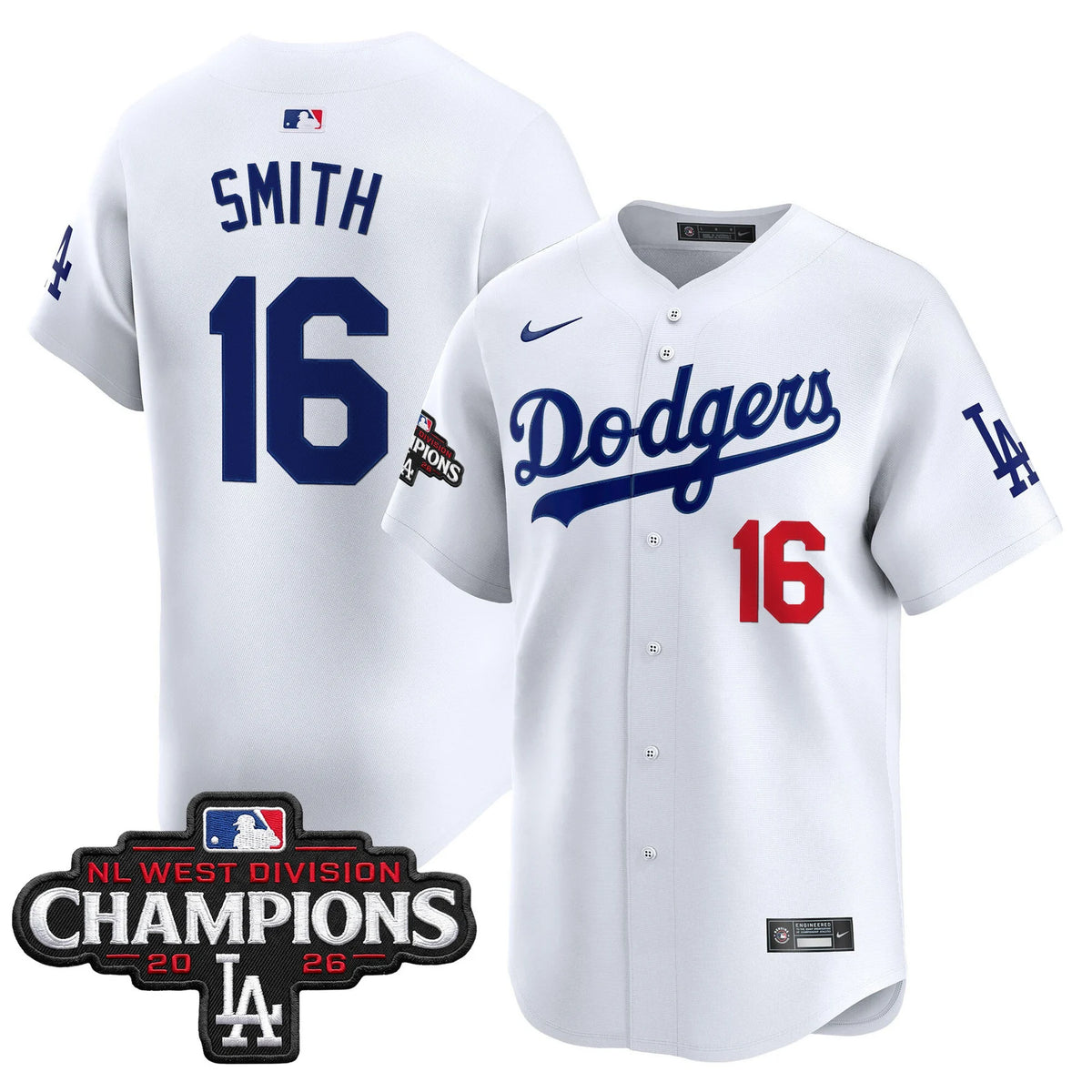 Men's Los Angeles Dodgers NL West Division Champions Patch Vapor Premier Limited Jersey - All Stitched