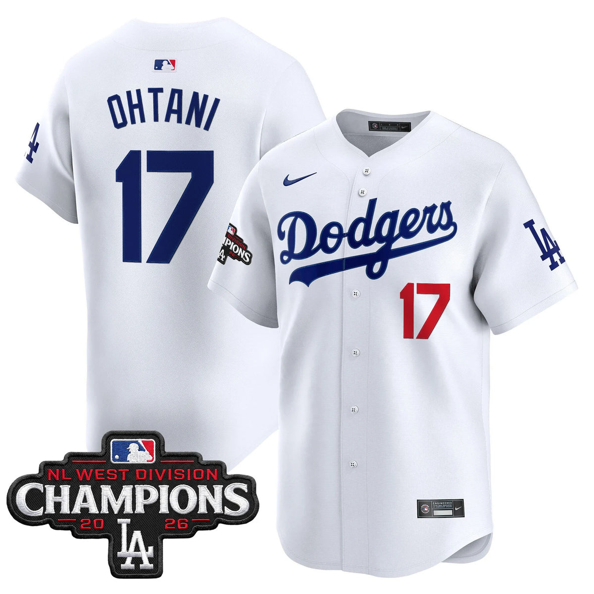 Men's Los Angeles Dodgers NL West Division Champions Patch Vapor Premier Limited Jersey - All Stitched