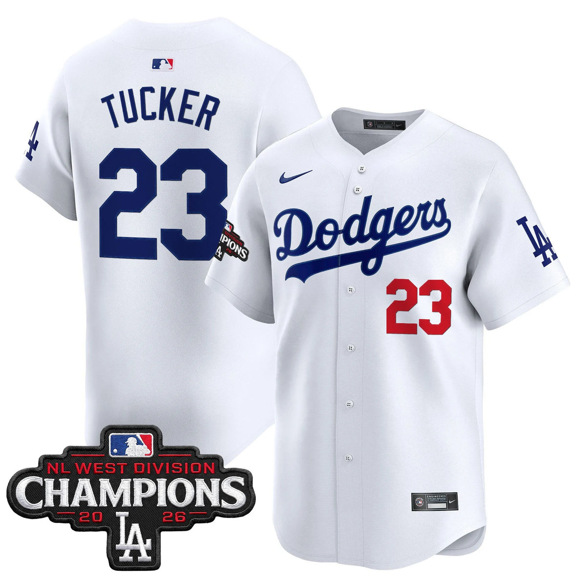 Men's Los Angeles Dodgers NL West Division Champions Patch Vapor Premier Limited Jersey - All Stitched