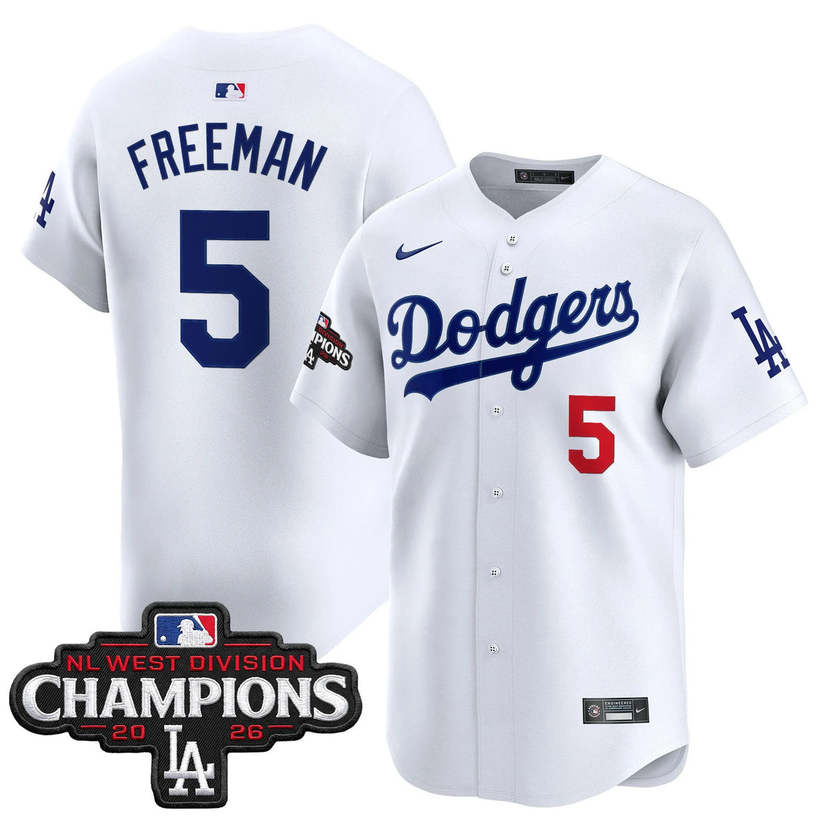 Men's Los Angeles Dodgers NL West Division Champions Patch Vapor Premier Limited Jersey - All Stitched