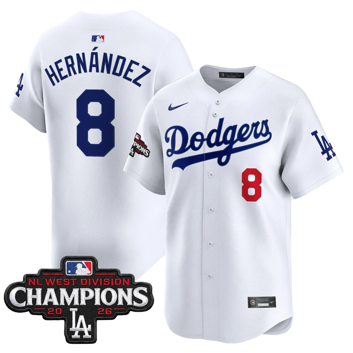 Men's Los Angeles Dodgers NL West Division Champions Patch Vapor Premier Limited Jersey - All Stitched