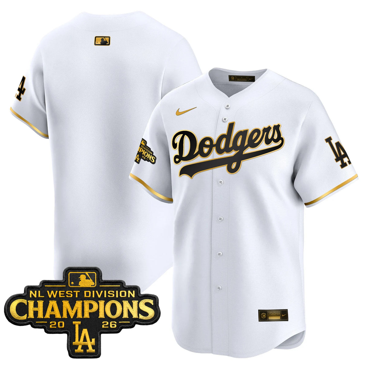 Men's Los Angeles Dodgers NL West Division Champions Patch Vapor Premier Limited Jersey - All Stitched
