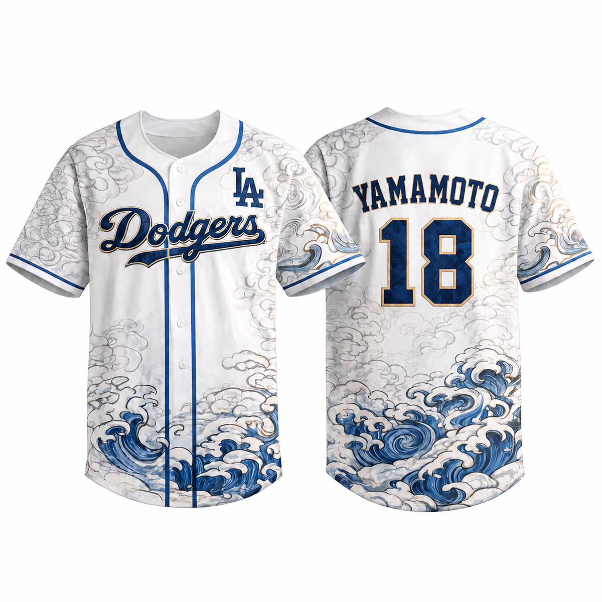 Los Angeles Wave Heritage Baseball Jersey - All Stitched