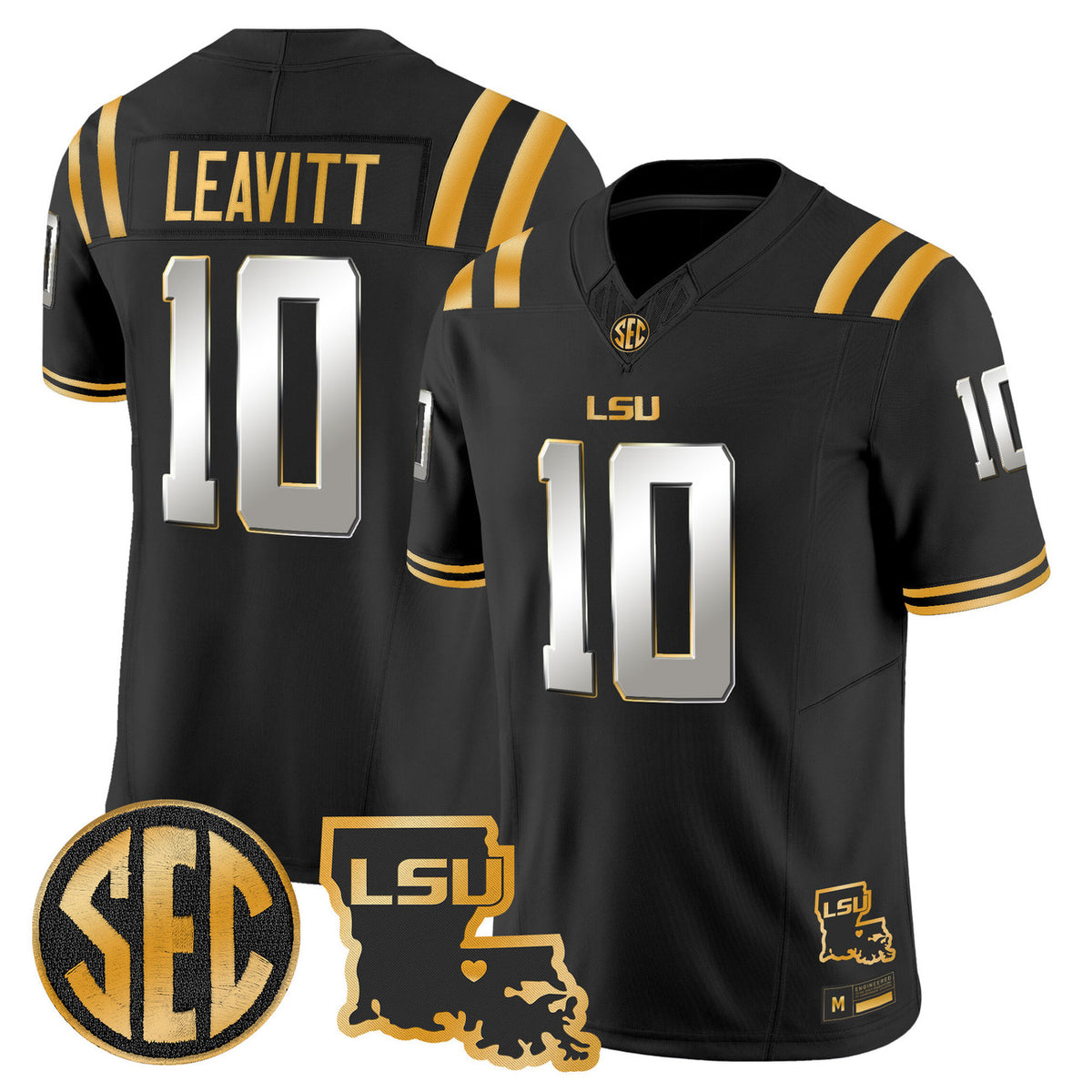 Men's LSU Tigers 2026 Louisiana Patch Gold Vapor Limited Jersey - All Stitched