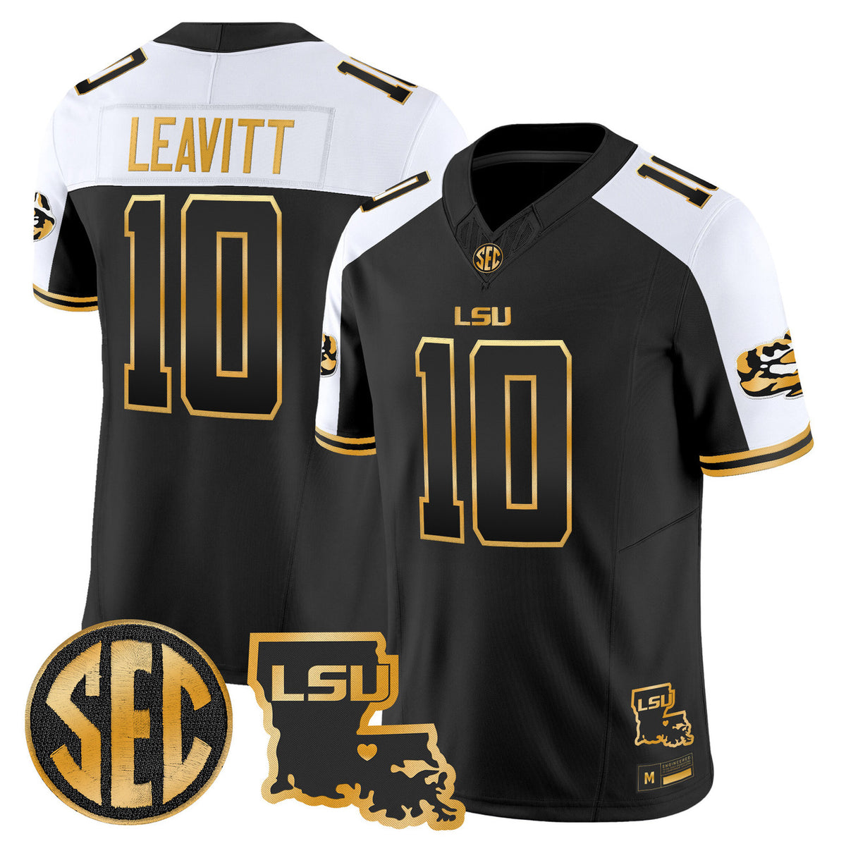 Men's LSU Tigers 2026 Louisiana Patch Gold Vapor Limited Jersey - All Stitched
