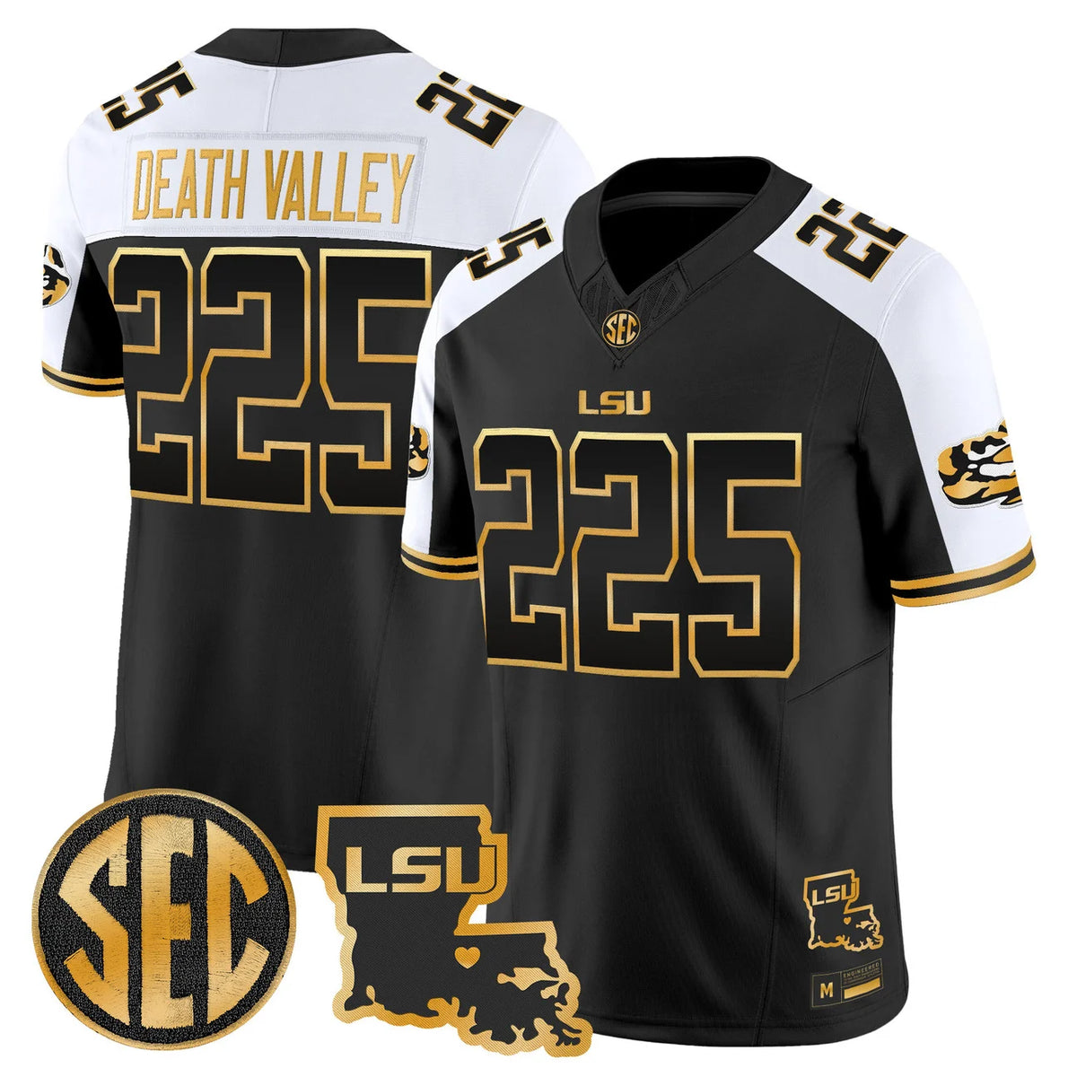 Men's LSU Tigers 2026 Louisiana Patch Gold Vapor Limited Jersey - All Stitched