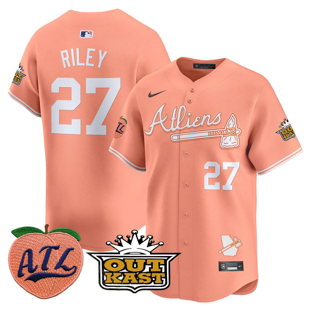 Atlanta Braves Atliens & Peach Vapor Premier Limited Jersey