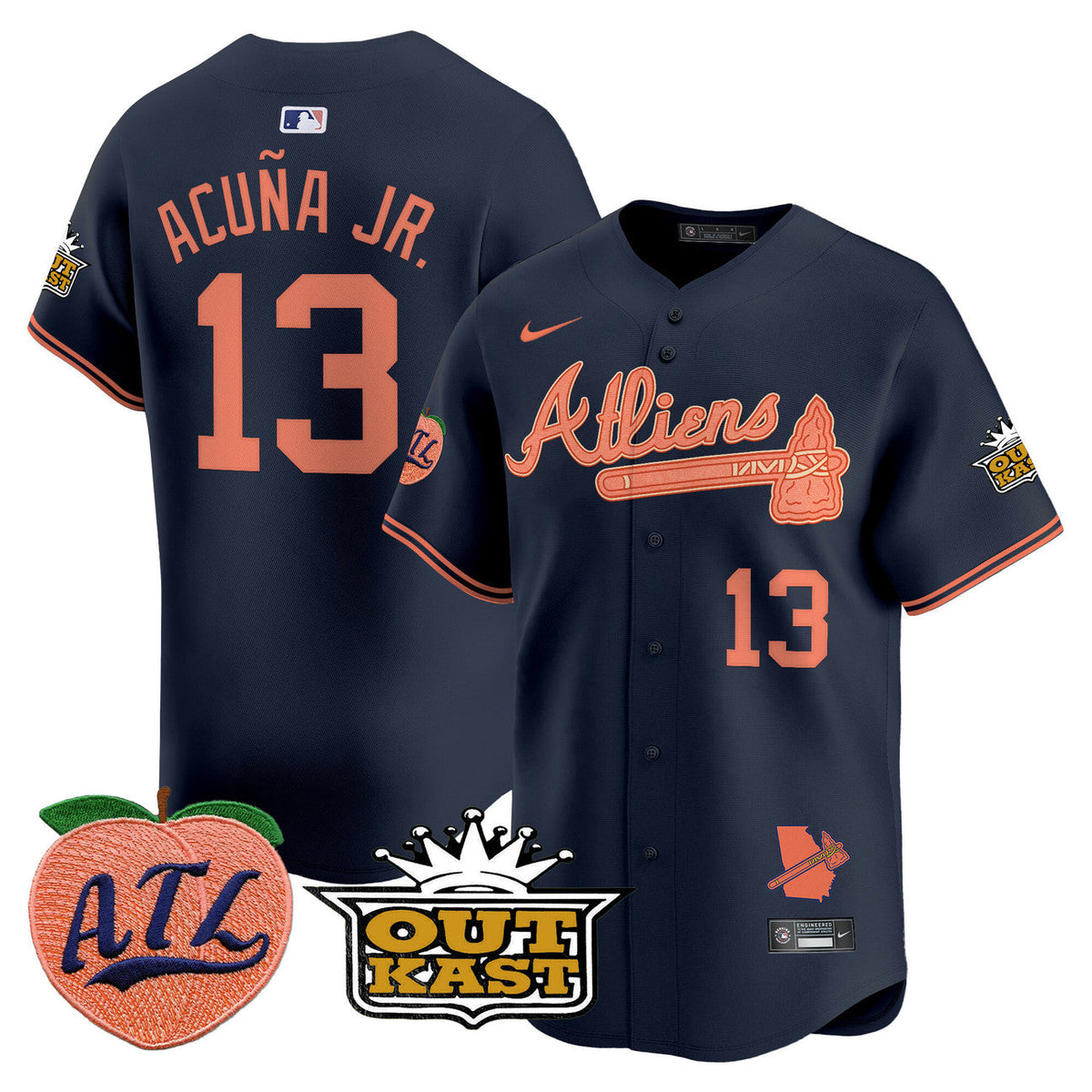 Atlanta Braves Atliens & Peach Vapor Limited Jersey in atliens