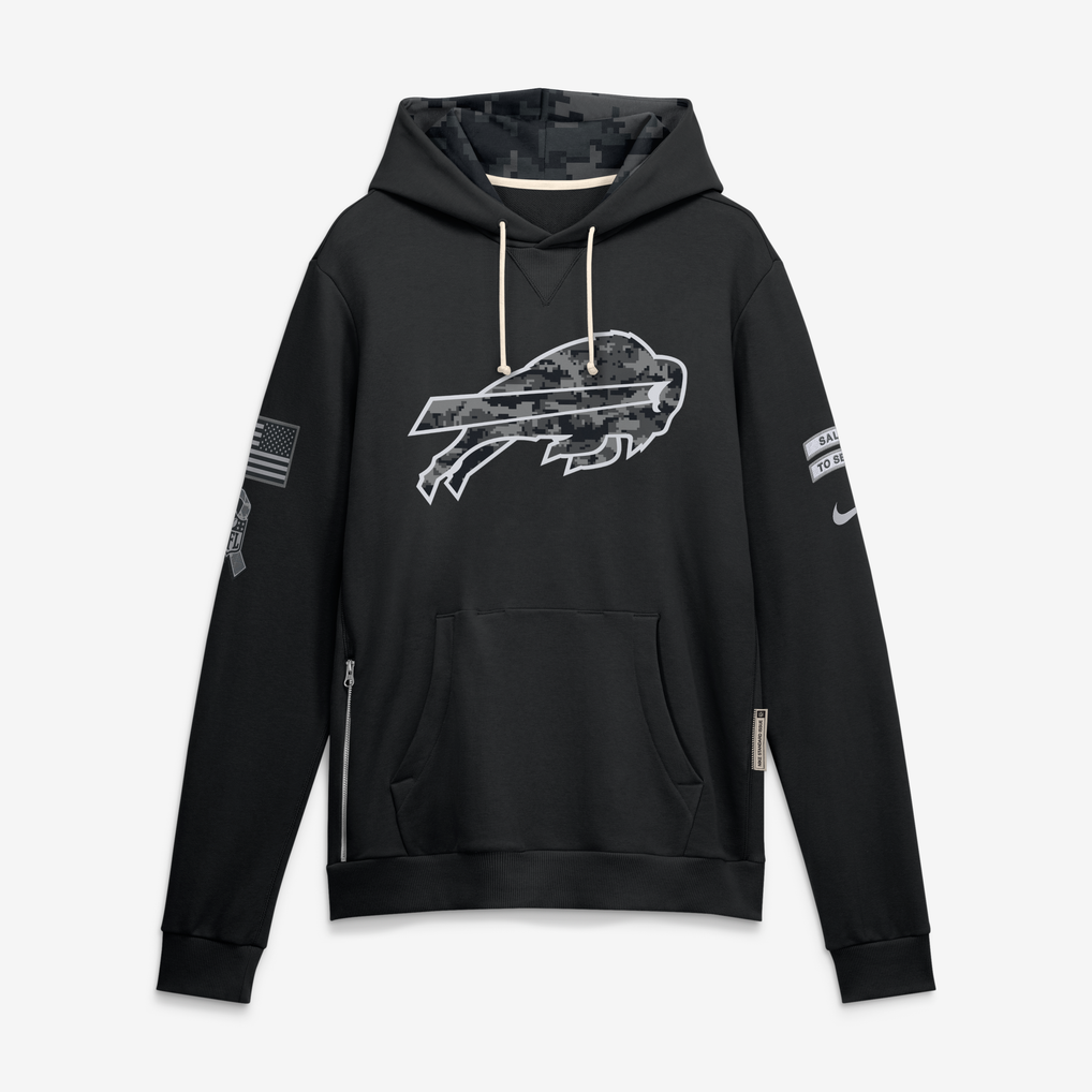 Men's Buffalo Bills Black 2026 Salute to Service Sideline Dri-FIT Pullover Hoodie - image 1