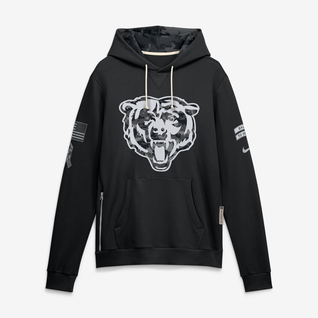 Men's Chicago Bears Black 2026 Salute to Service Sideline Dri-FIT Pullover Hoodie - image 1
