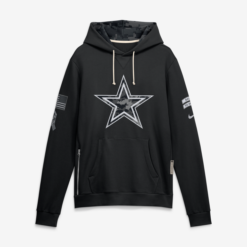 Men's Dallas Cowboys Black 2026 Salute to Service Sideline Dri-FIT Pullover Hoodie - image 1