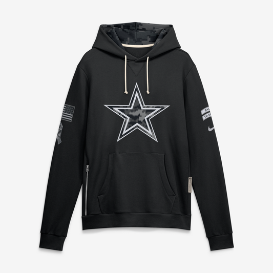 Men's Dallas Cowboys Black 2026 Salute to Service Sideline Dri-FIT Pullover Hoodie - image 1