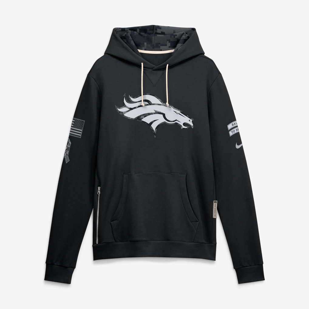 Men's Denver Broncos Black 2026 Salute to Service Sideline Dri-FIT Pullover Hoodie - image 1