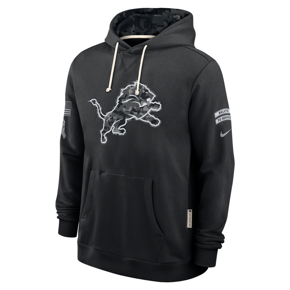 Men's Detroit Lions Black 2026 Salute to Service Sideline Dri-FIT Pullover Hoodie - image 3