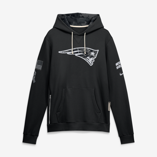 Men's New England Patriots Black 2026 Salute to Service Sideline Dri-FIT Pullover Hoodie - image 1