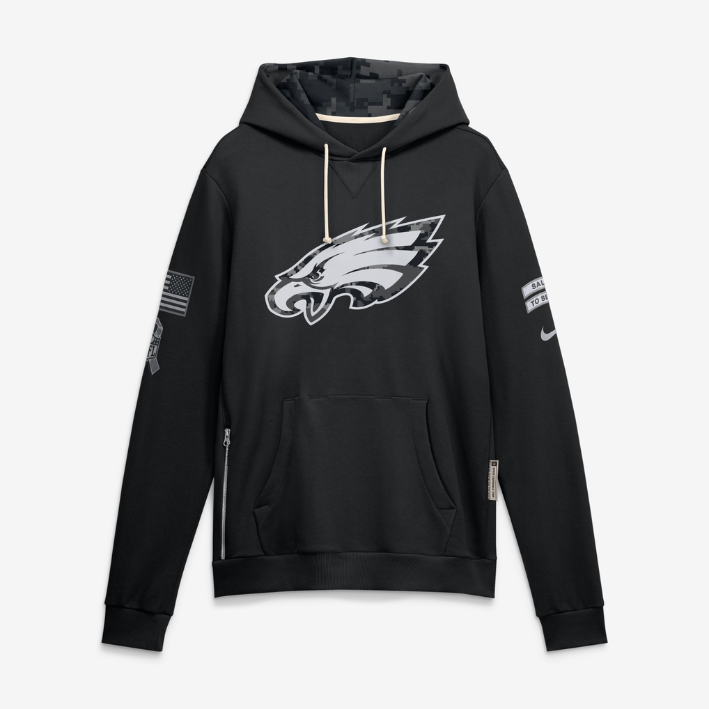 Men's Philadelphia Eagles Black 2026 Salute to Service Sideline Dri-FIT Pullover Hoodie - image 1
