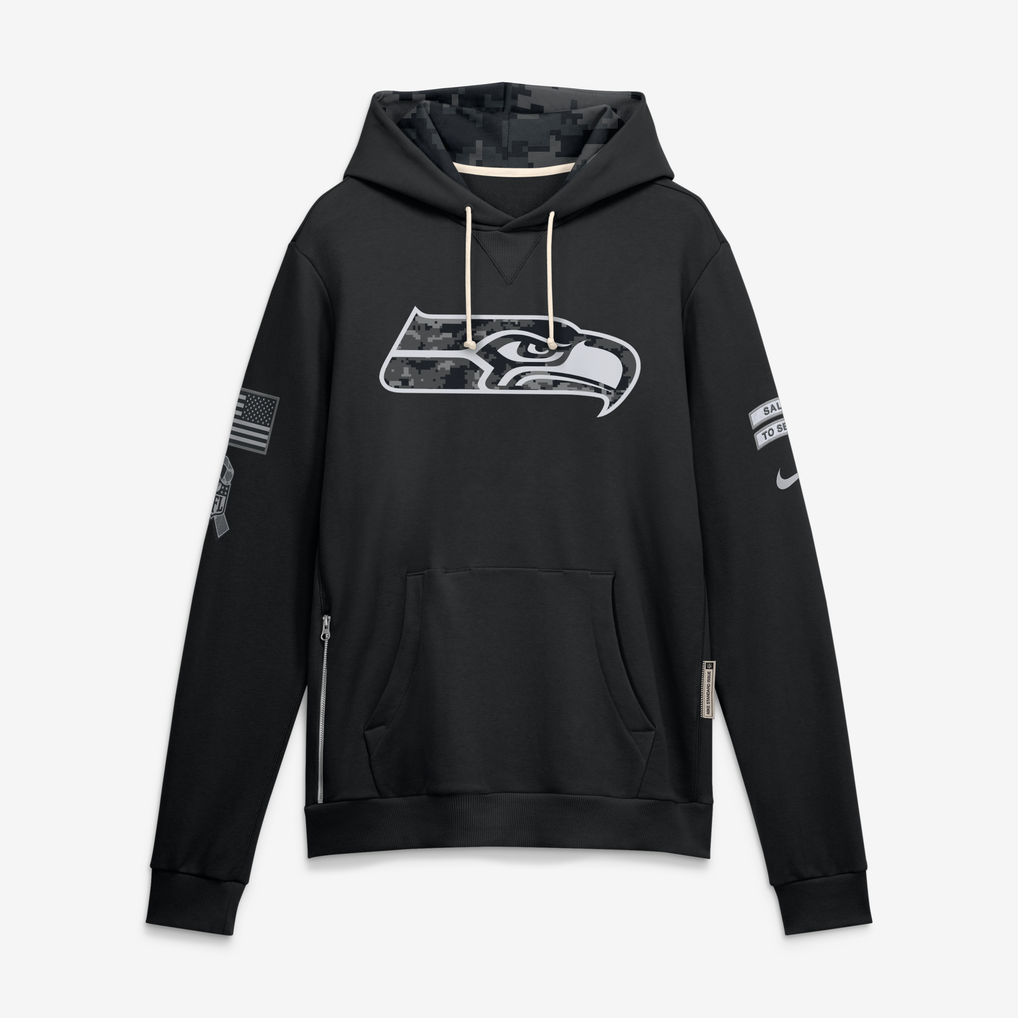 Men's Seattle Seahawks Black 2026 Salute to Service Sideline Dri-FIT Pullover Hoodie - image 1
